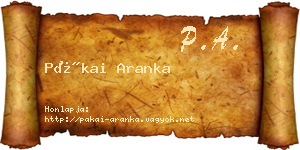 Pákai Aranka névjegykártya